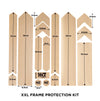 Measurements of the 16 piece Clear XXL Bike Frame Protection Kit Stickers